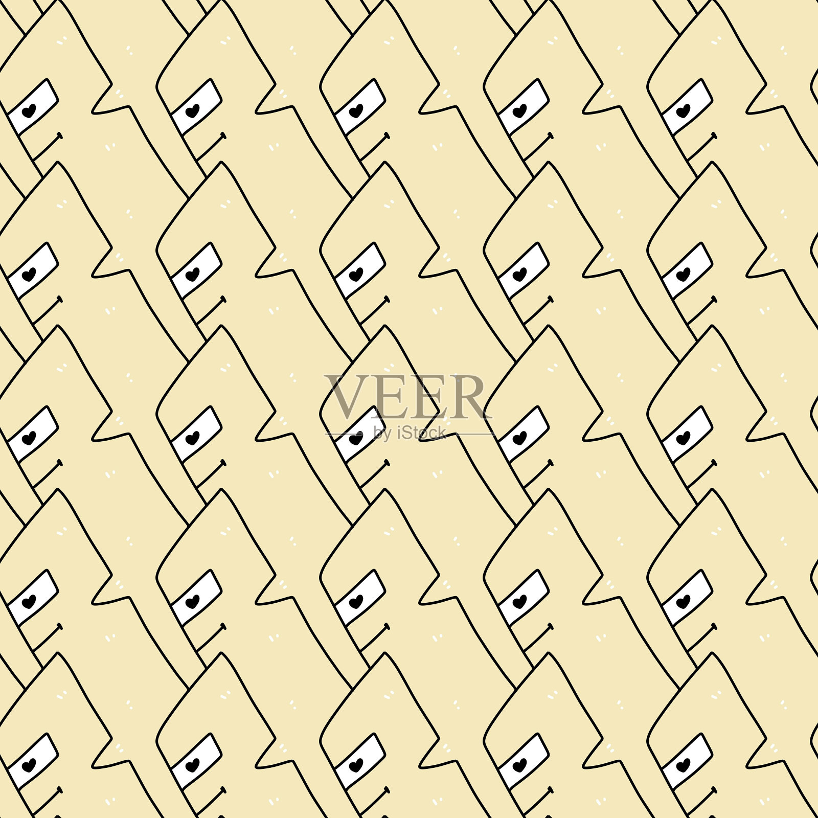 怪兽卡通无缝图案设计元素图片