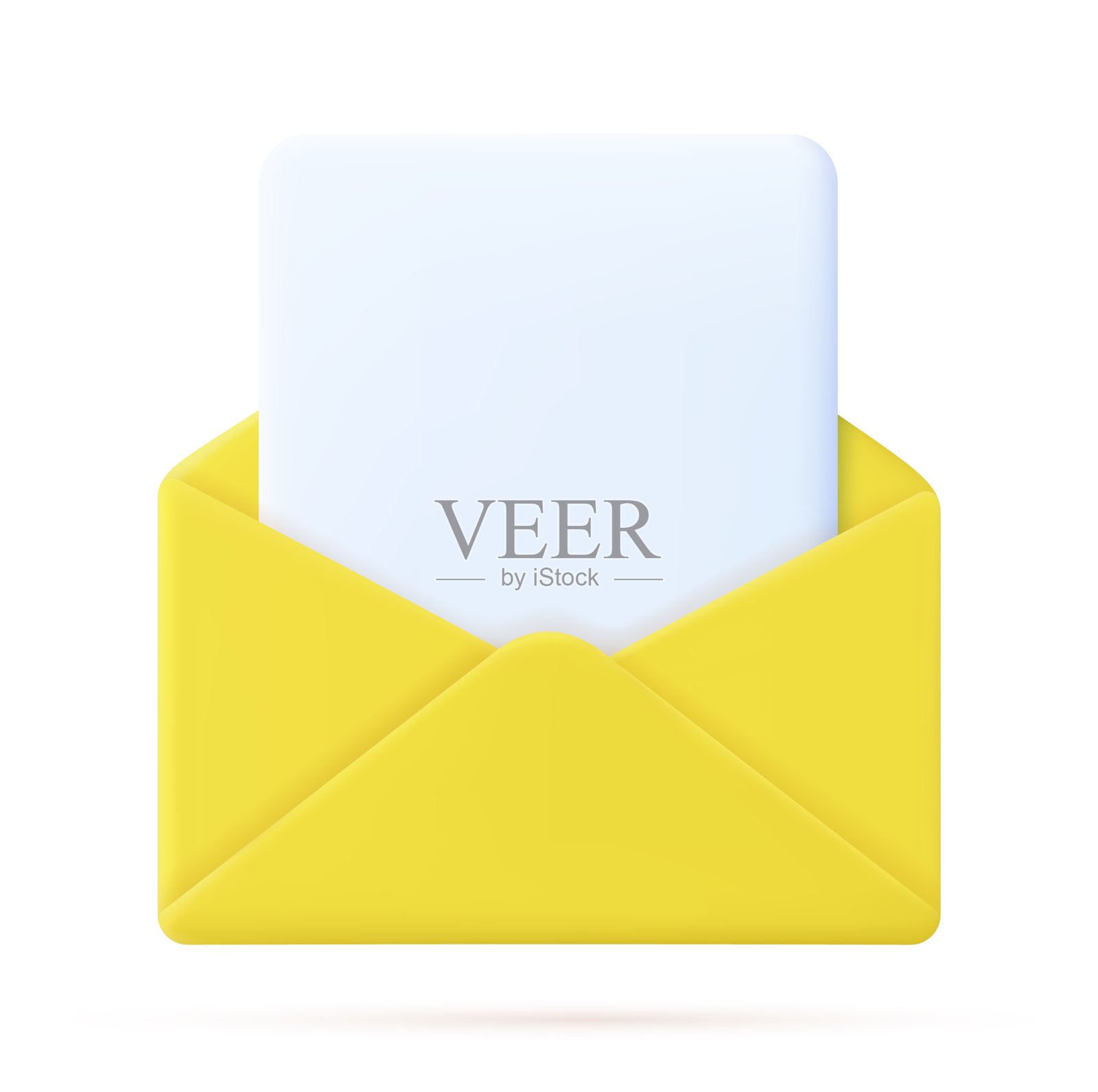 带有纸质文件图标的信封。图标素材