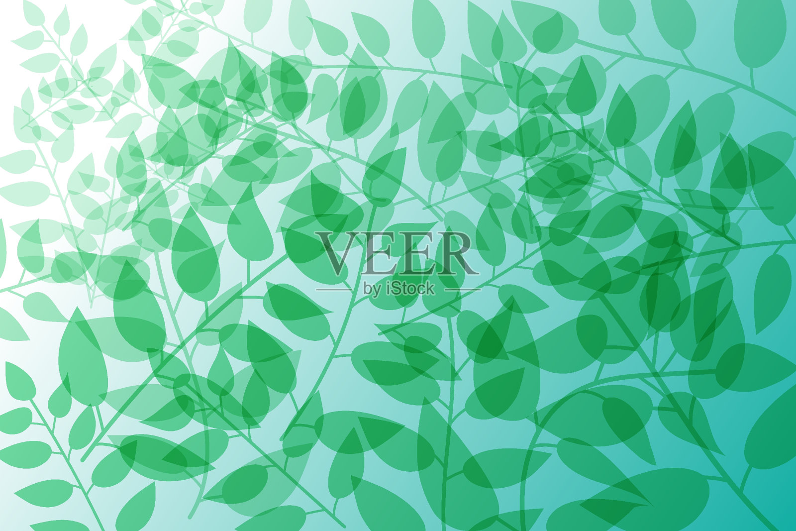 带叶的向量分支。元素可以用于壁纸，图案填充，网页，表面纹理。插画图片素材