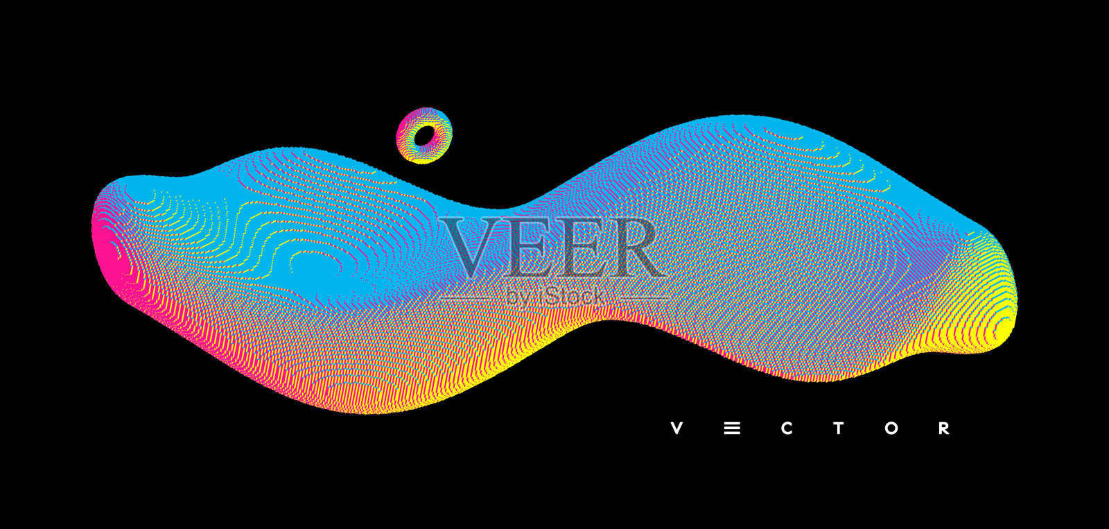 摘要由立方体构成的数字波。声波。大数据可视化。体素的艺术。三维矢量插图的商业，科学或技术。插画图片素材