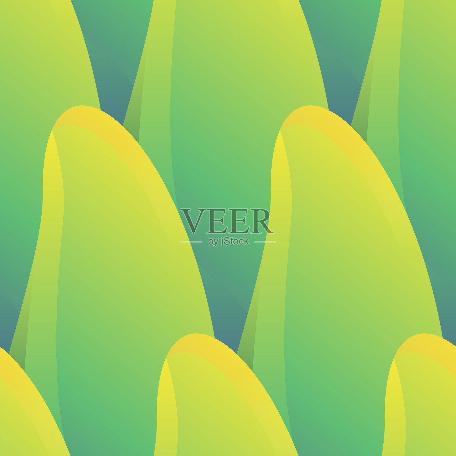 无缝图案，平滑自然的形状。绿色的抽象背景。有机的背景。矢量插图。插画图片素材