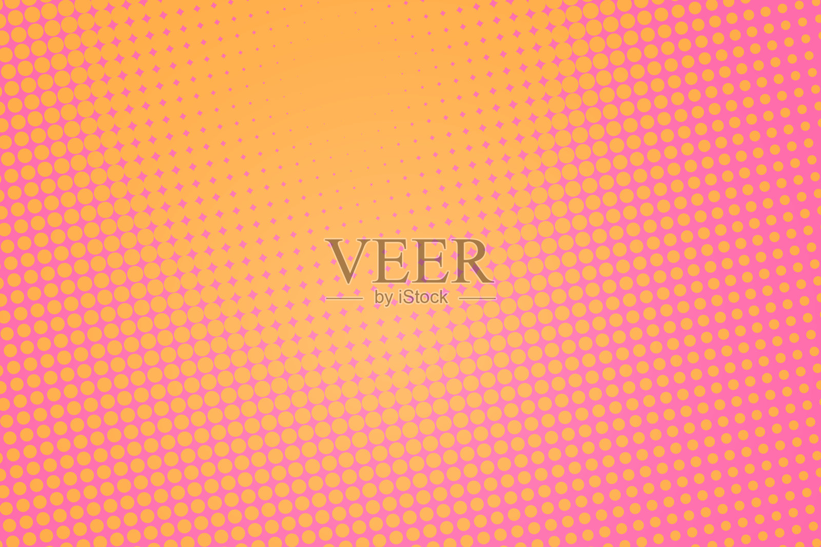 波普艺术彩色漫画书杂志封面。粉红色和橙色背景的圆点。卡通搞笑点复古图案。向量半色调插图。模板设计海报，卡片，传单插画图片素材