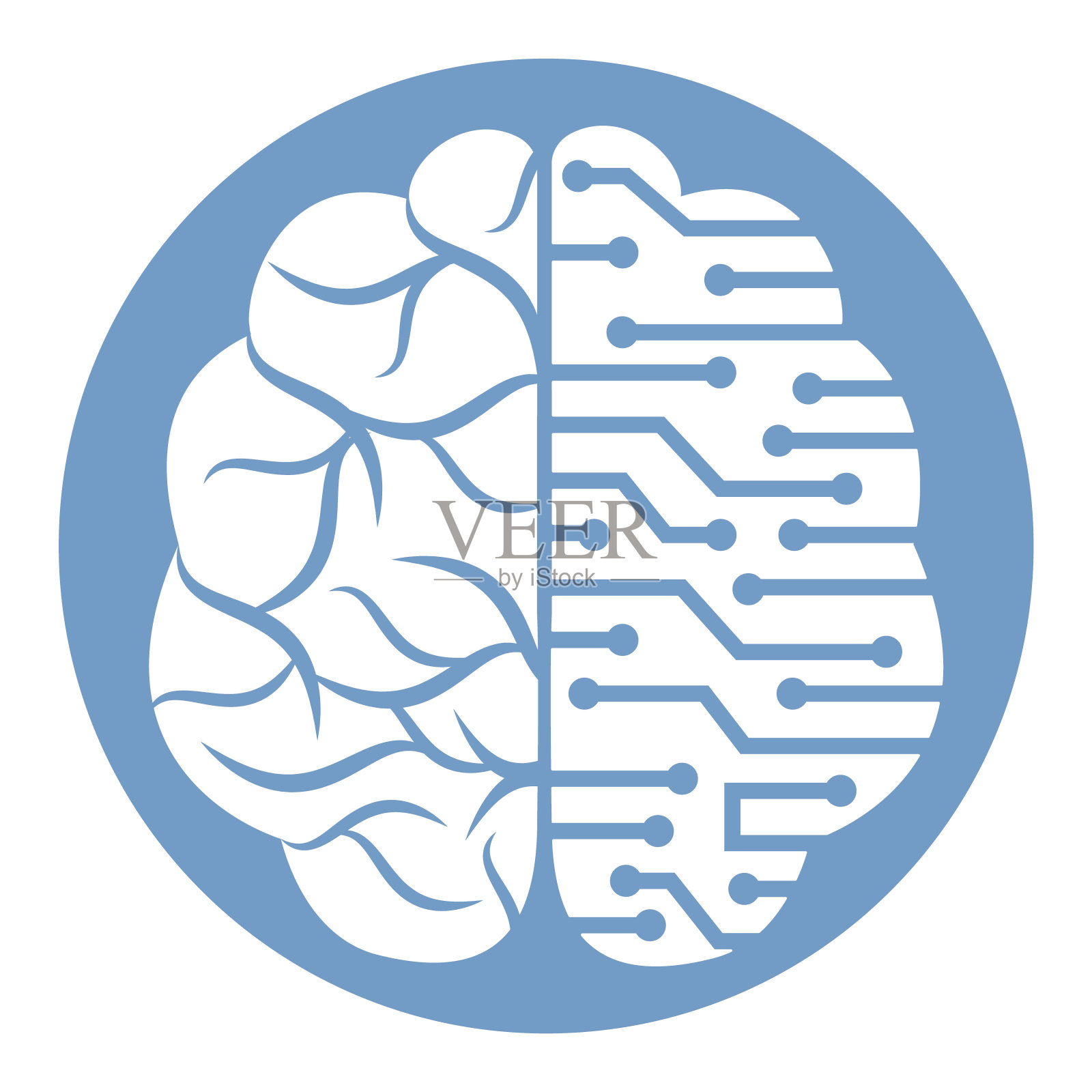 脑连接标志设计。插画图片素材