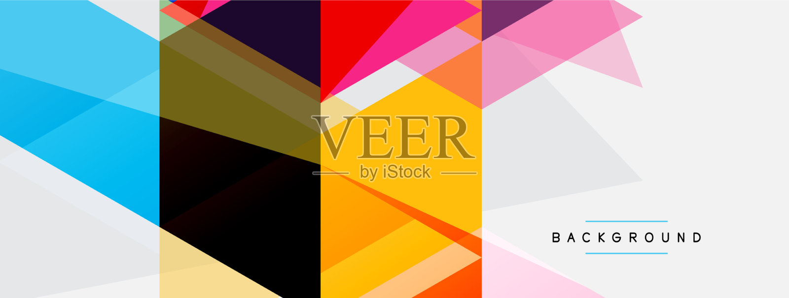 彩色三角形构成几何抽象插画图片素材