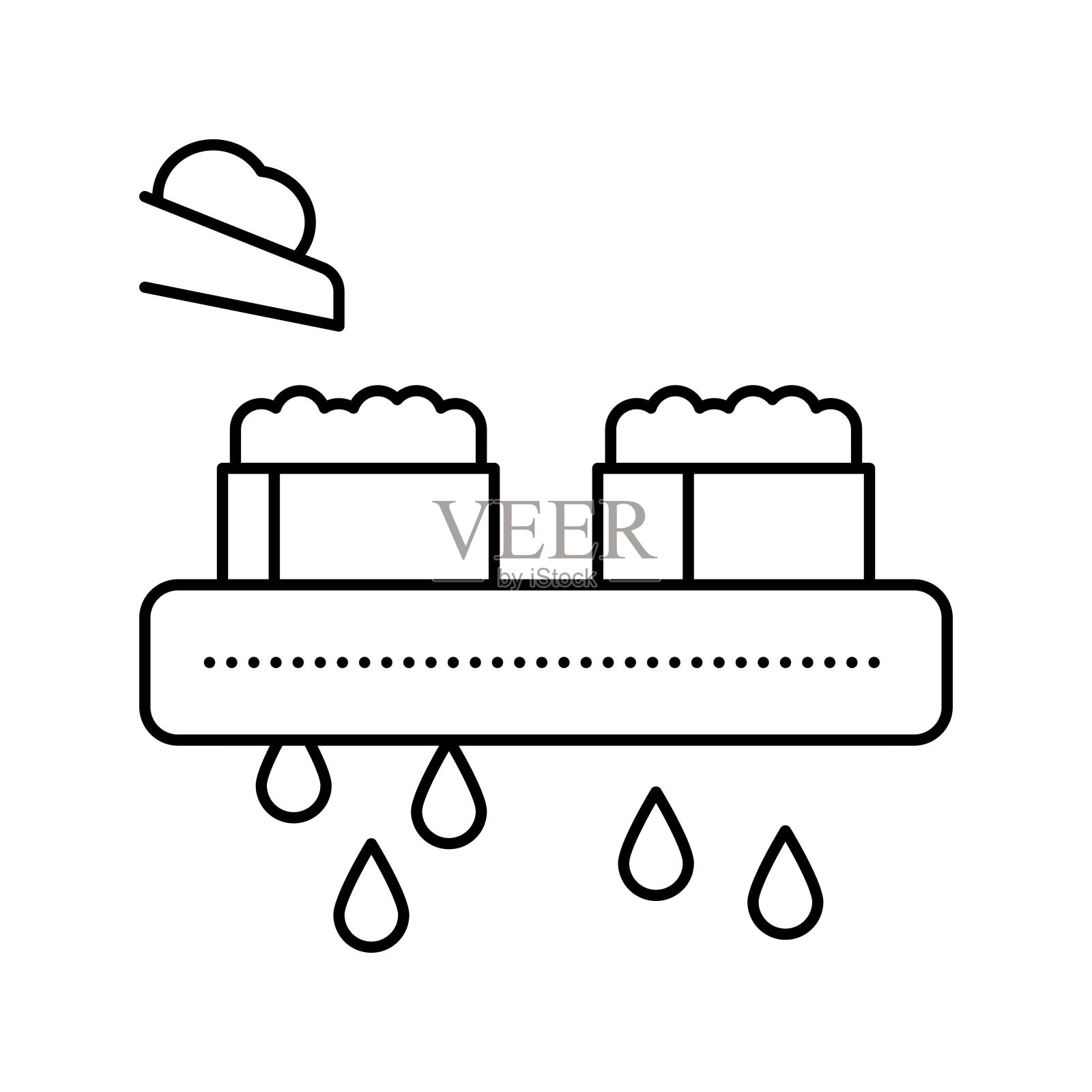 排水奶酪生产线图标矢量插图插画图片素材
