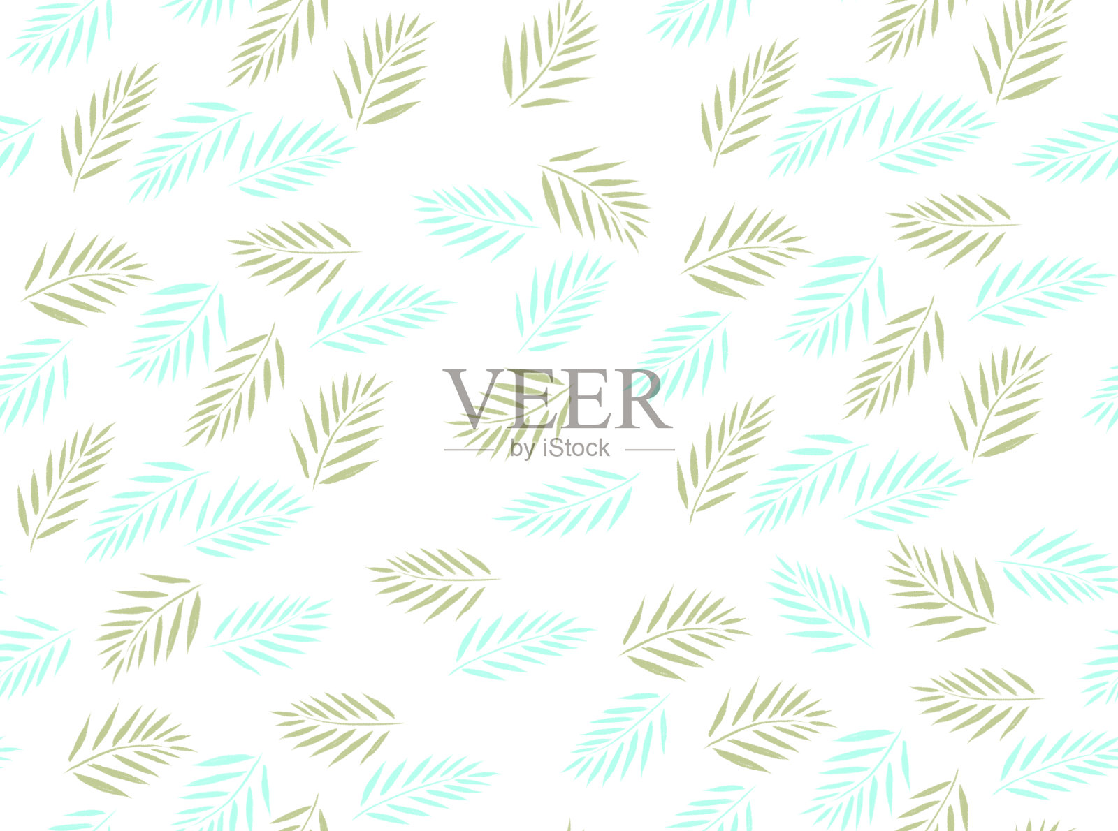 热带树叶壁纸(无缝)插画图片素材