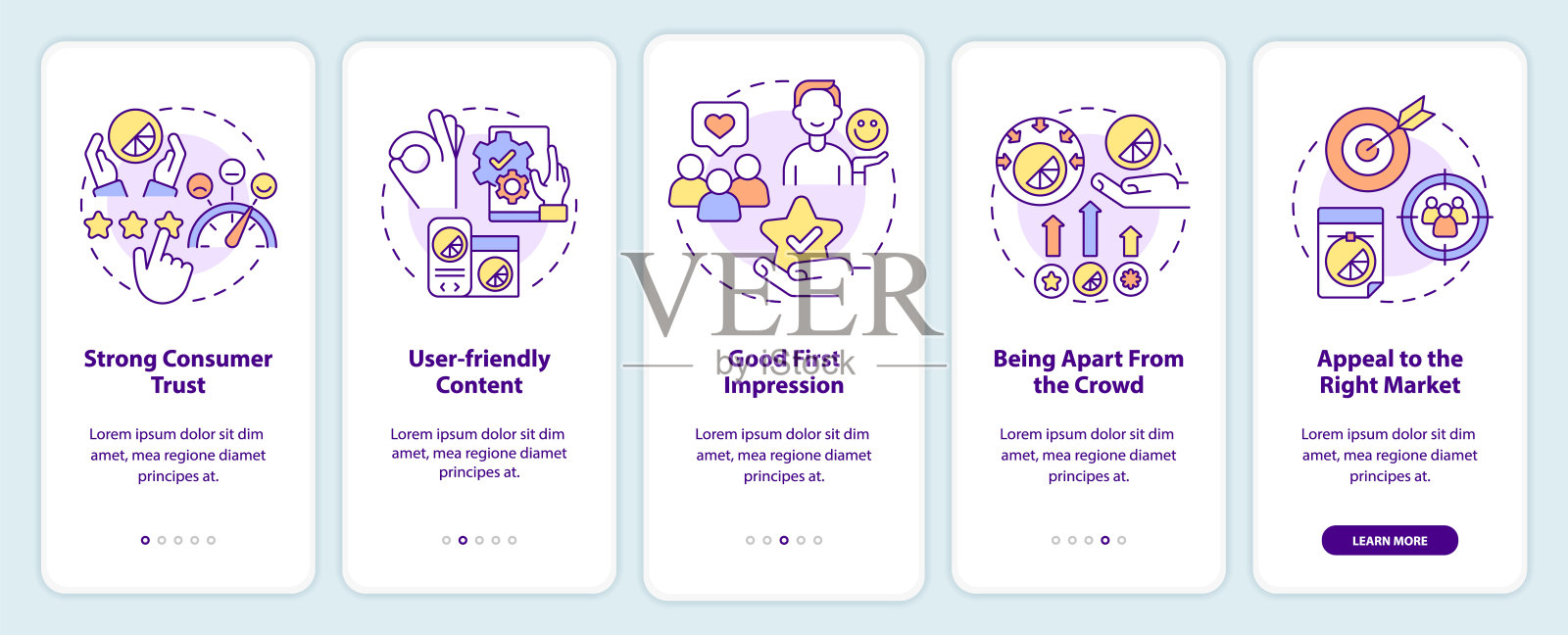 良好的设计对移动应用程序屏幕的重要性插画图片素材