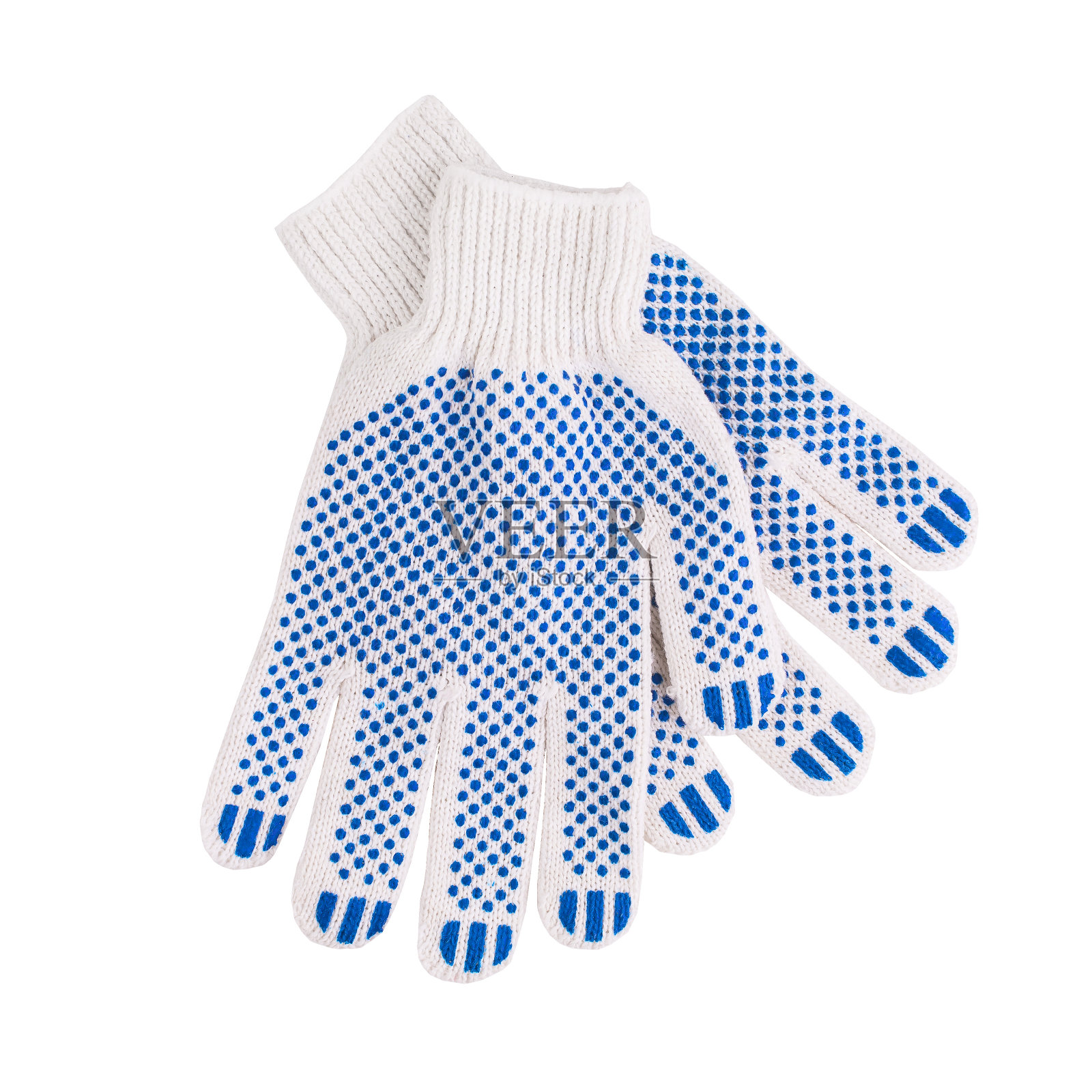 白色背景隔离的工作人员的工作手套照片摄影图片