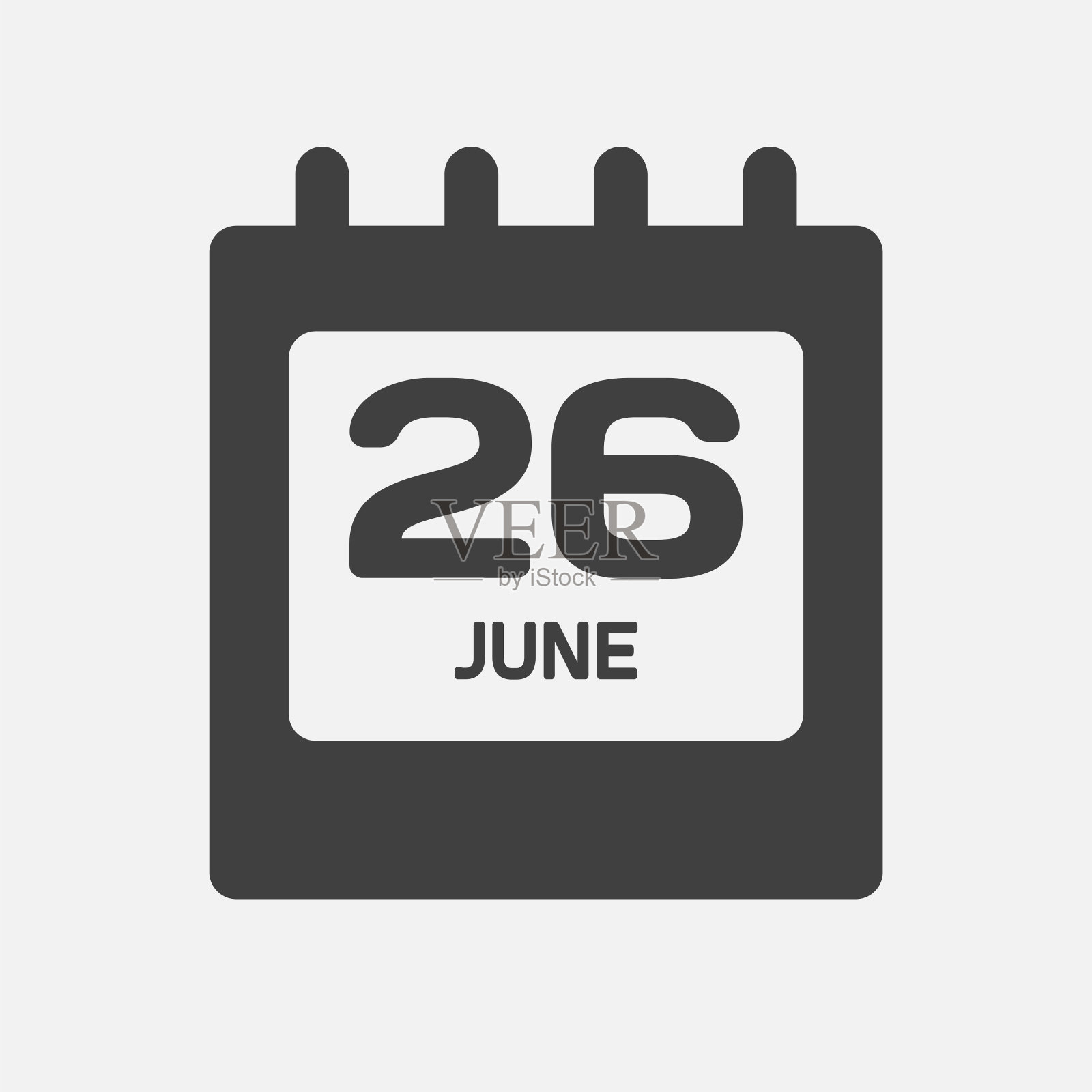 图标日日期6月26日，模板日历页插画图片素材