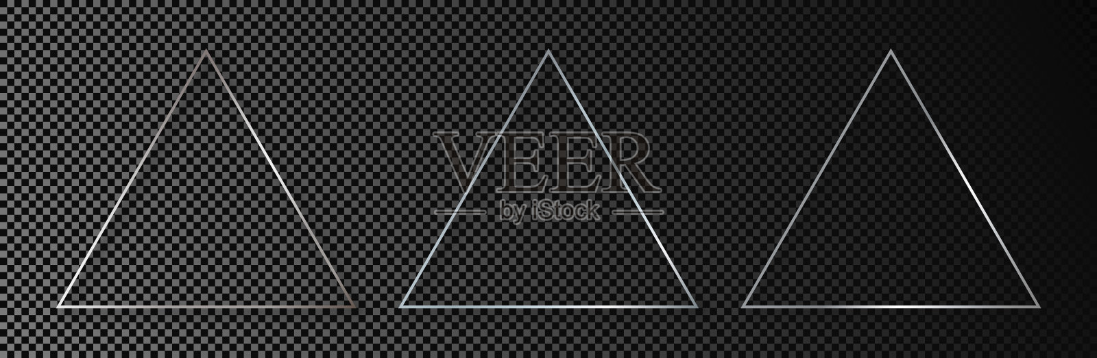 发光银三角框插画图片素材