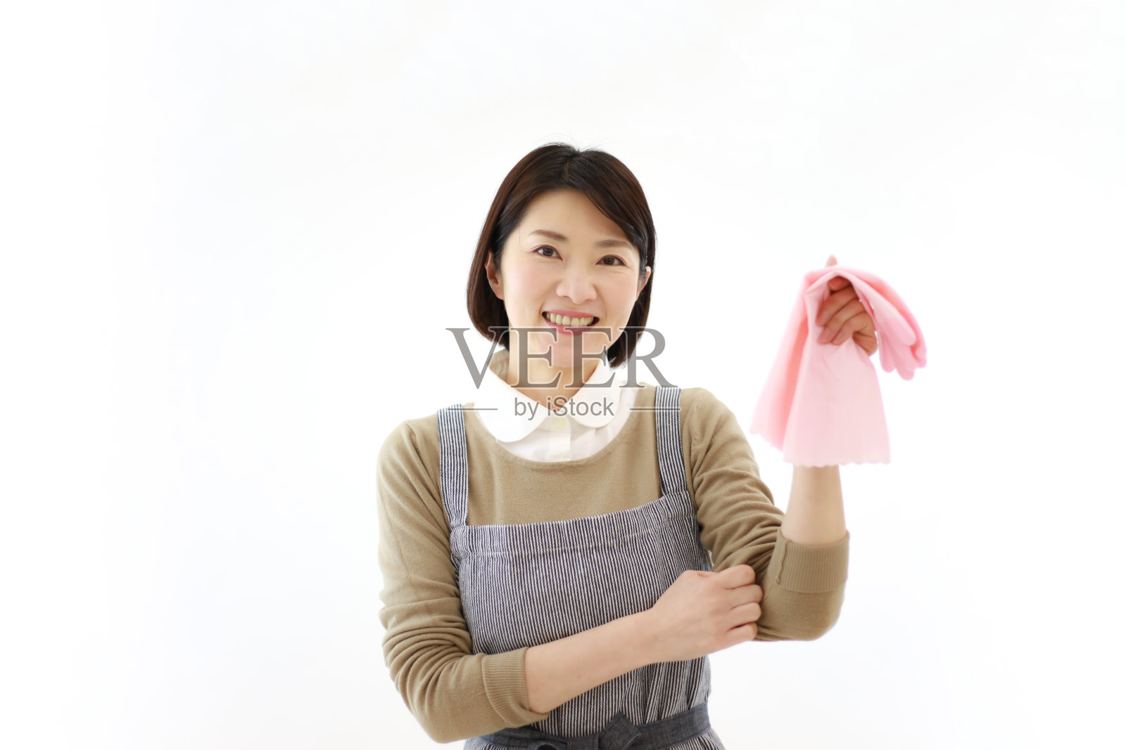 戴橡胶手套的女人照片摄影图片