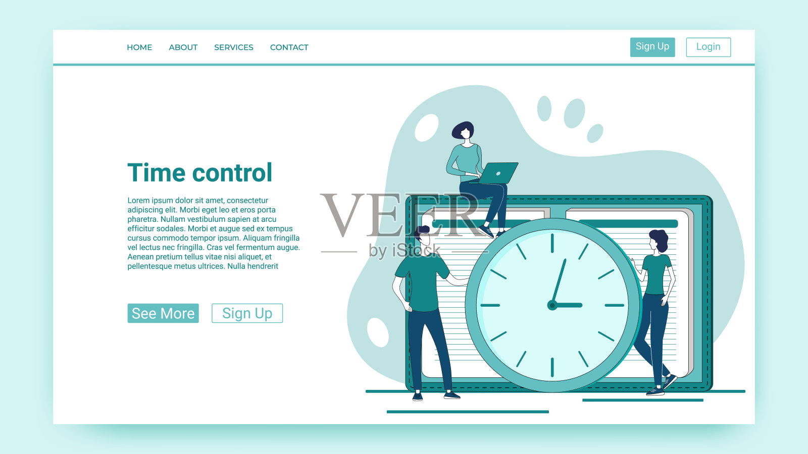 时间控制插画图片素材