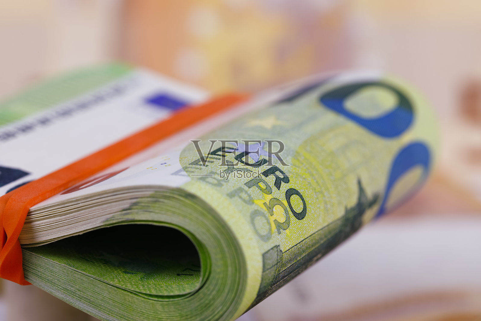 一捆钞票，欧元货币，欧元照片摄影图片