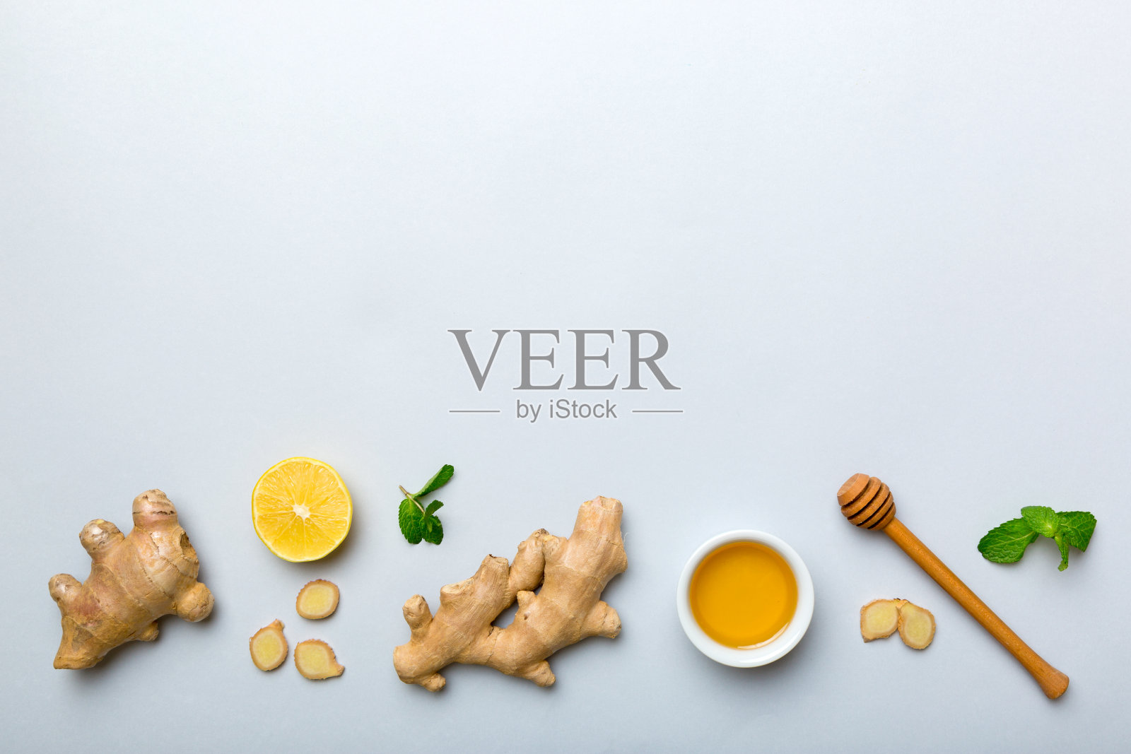 自然感冒和流感家庭疗法。天然成分，刺激免疫和病毒保护。俯视图平铺照片摄影图片