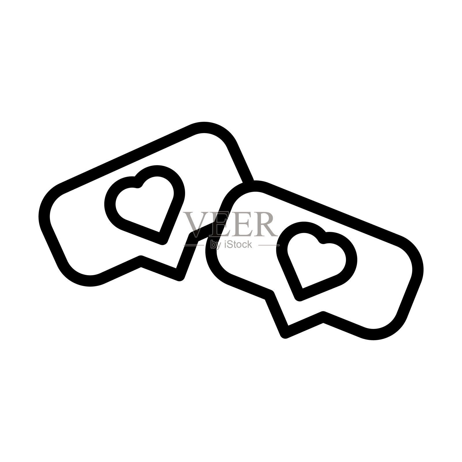 喜欢从博主和影响者收集的图标。瘦线性喜欢，喜欢，社会轮廓图标孤立在白色背景。线向量像符号、网络符号和移动符号。图标素材