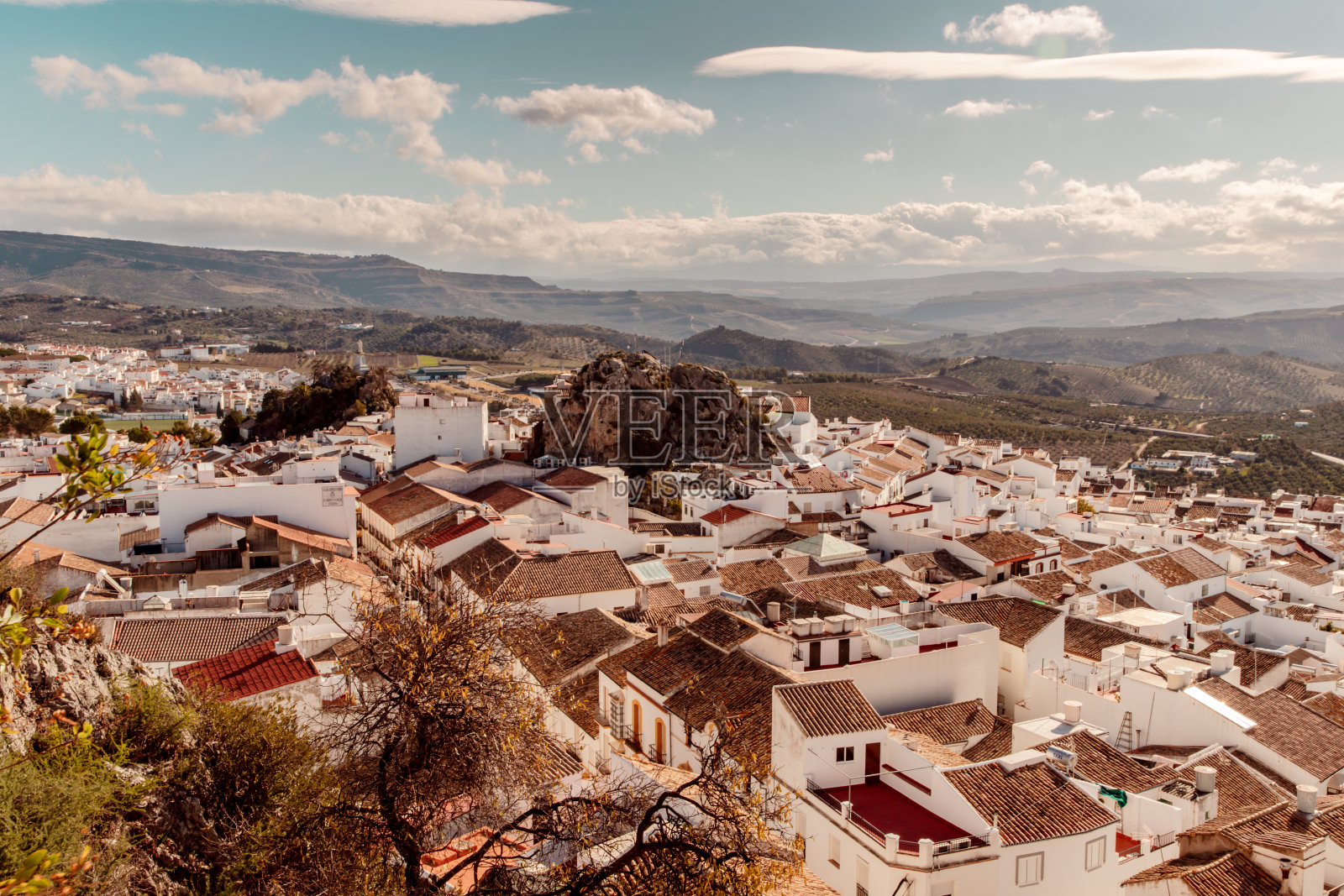旅行安达卢西亚路线的白色村庄照片摄影图片