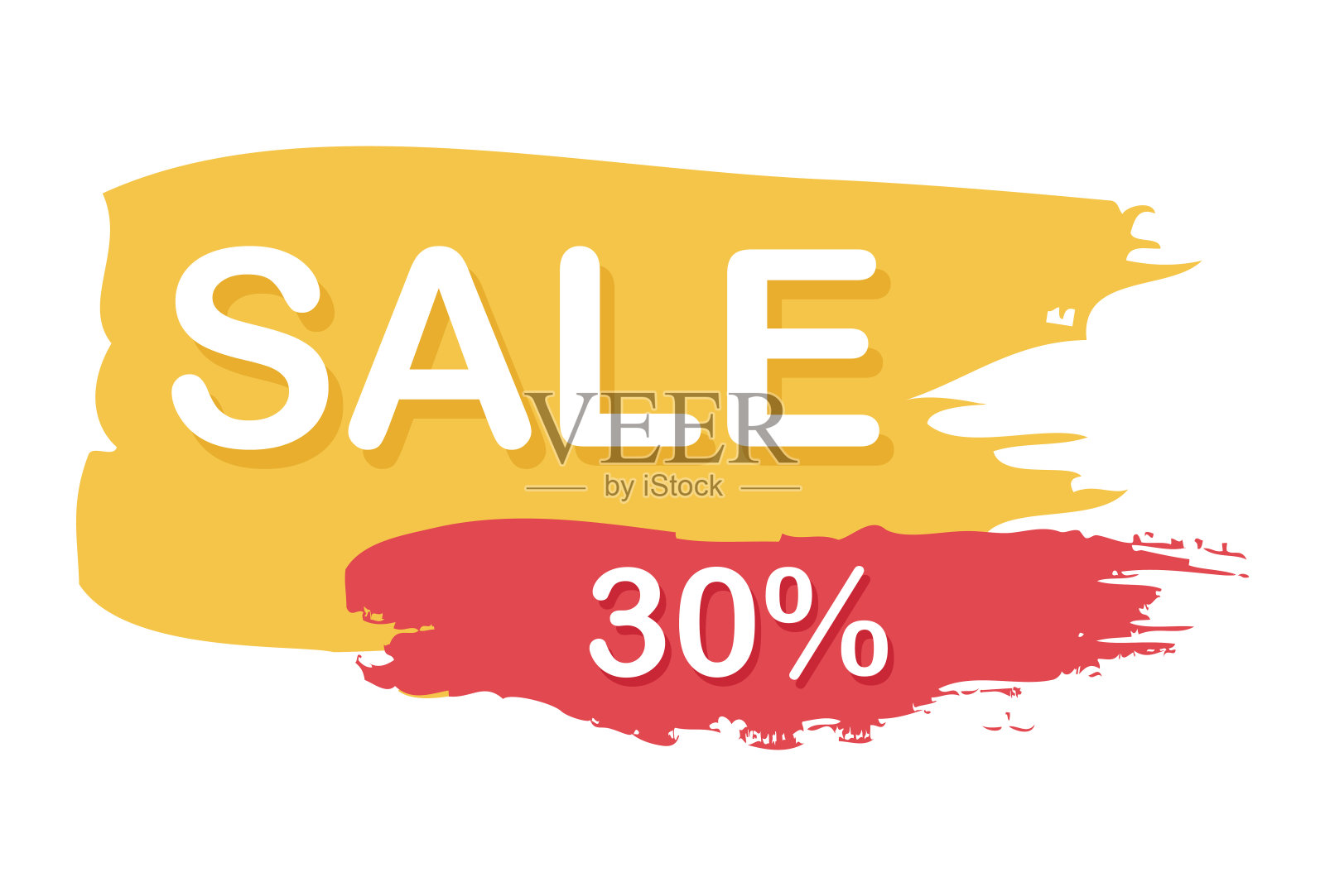 油漆涂片网页横幅，名片，30%的OFF模板-向量设计元素图片