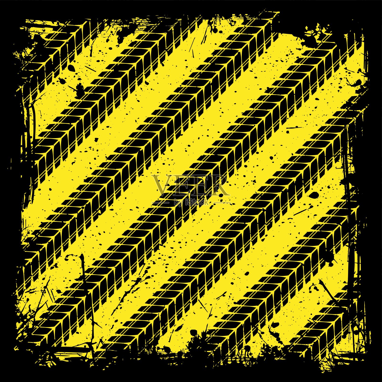 垃圾黑色轮胎轨道框架插画图片素材