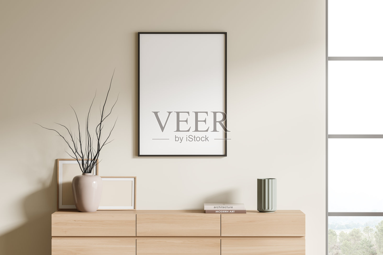 灯光展览室内部与木制抽屉和装饰，模型海报照片摄影图片