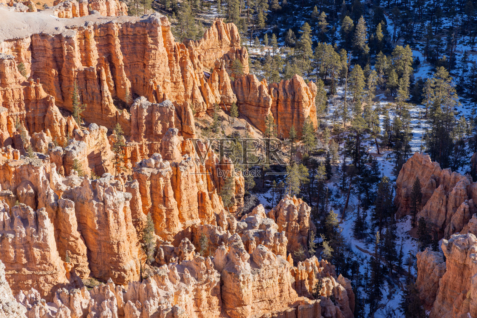 犹他州布莱斯峡谷国家公园冬季景观照片摄影图片