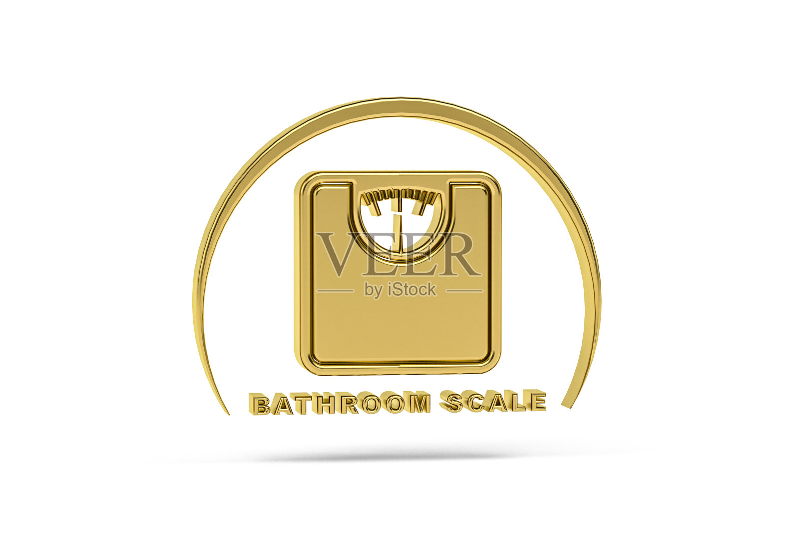 金色3D浴室秤照片摄影图片