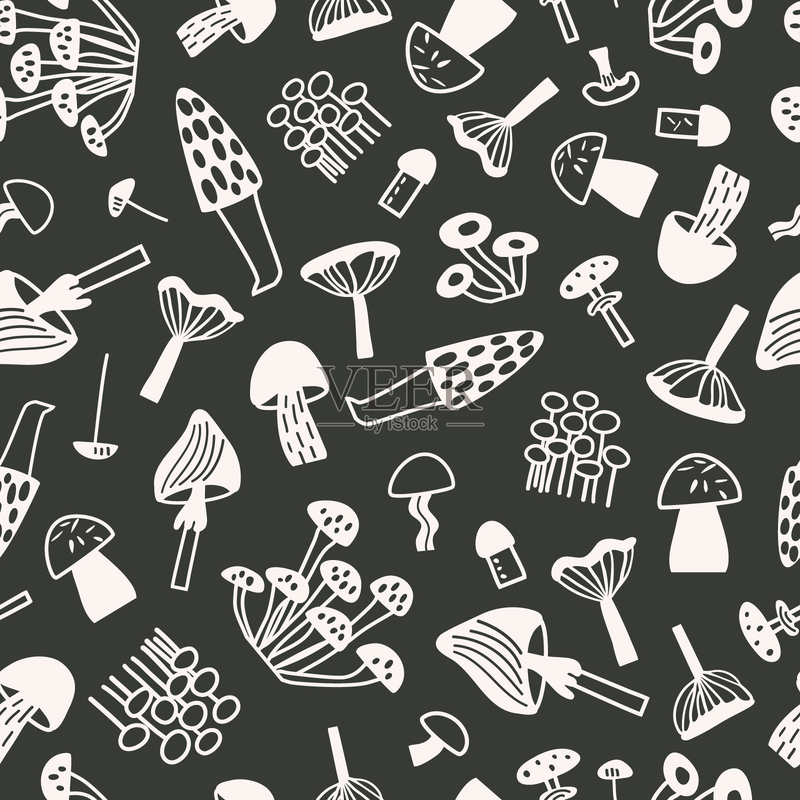 模式的蘑菇插画图片素材