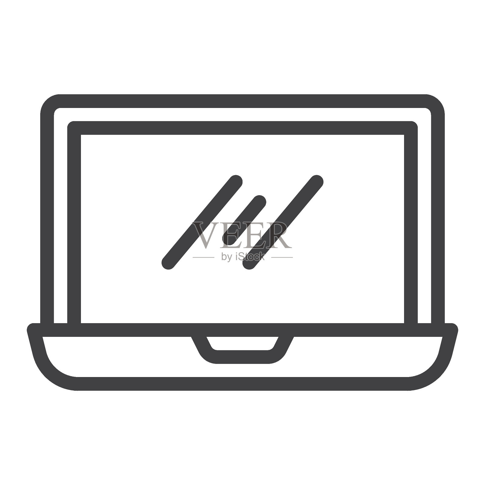 打开笔记本电脑线路图标图标素材