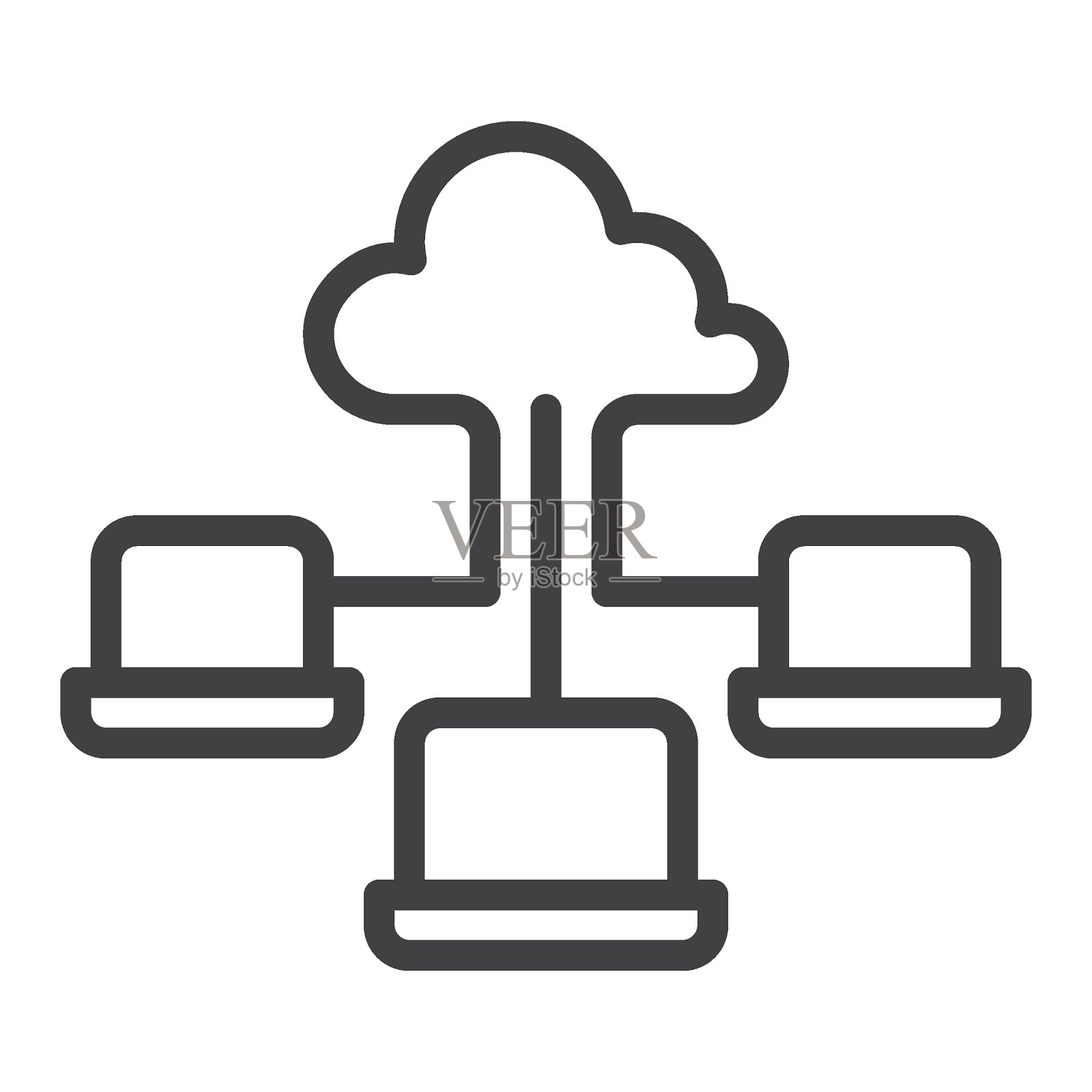 云计算服务器行图标插画图片素材