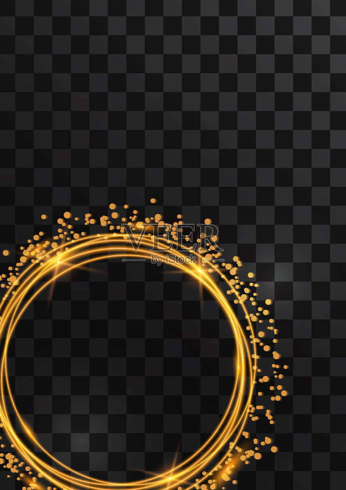 矢量发光魔术圆形框架。发光的霓虹灯波和点。设计元素为您的广告，招牌，海报，横幅。向量插画图片素材