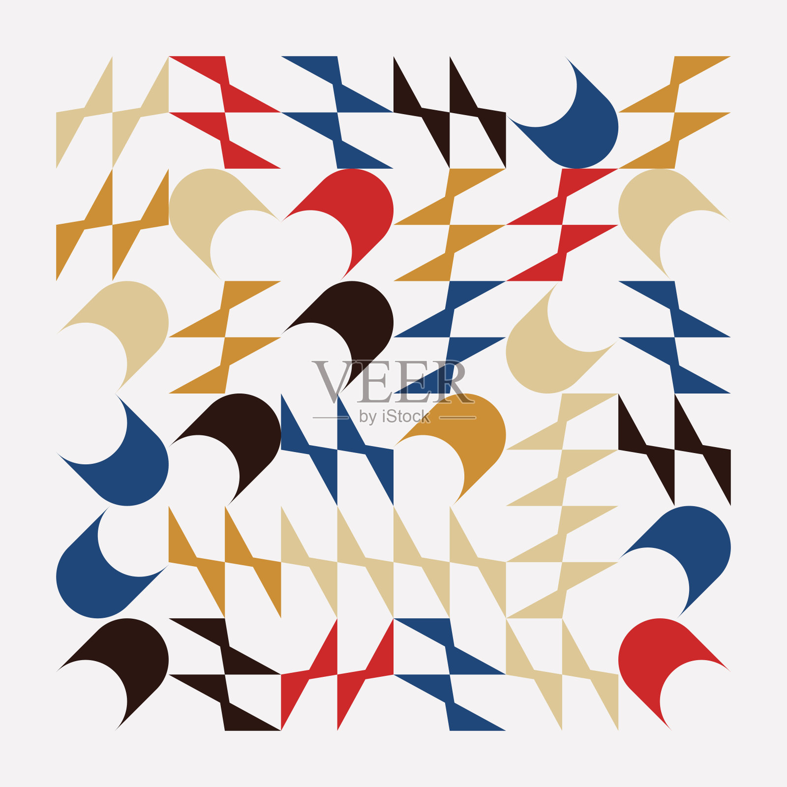 受后现代美学启发，用抽象几何形状制作的矢量图形图案插画图片素材