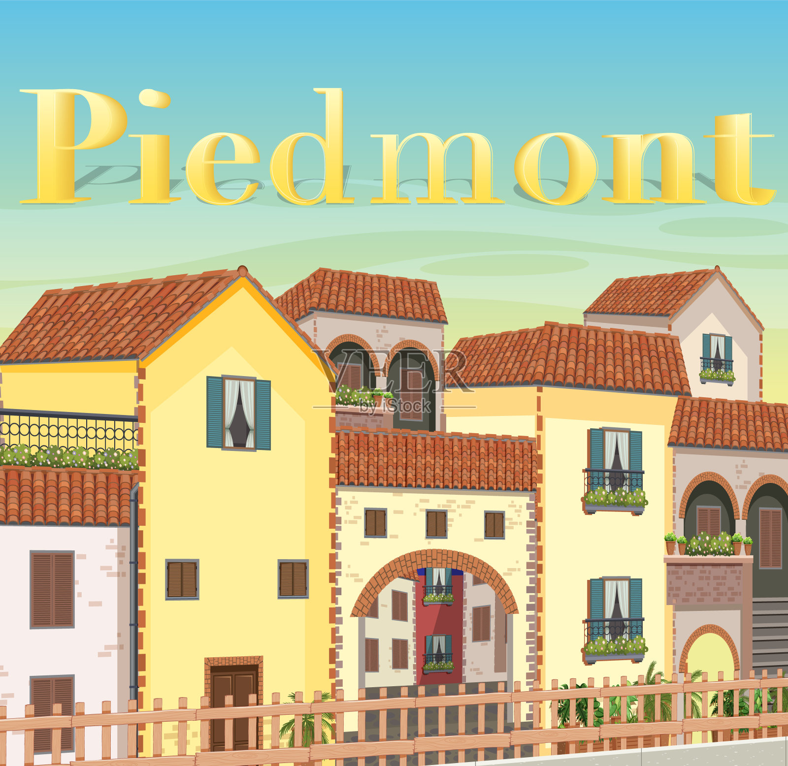 城市里高楼林立的场景插画图片素材