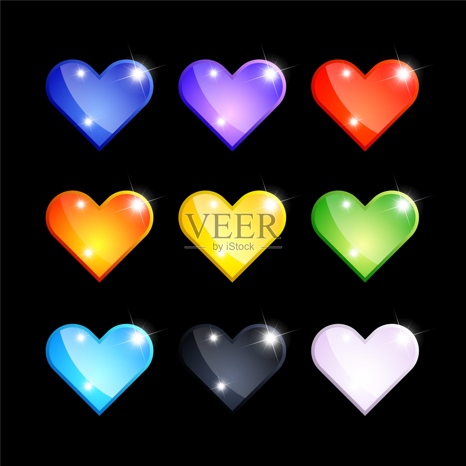 宝石矢量图标集插画图片素材