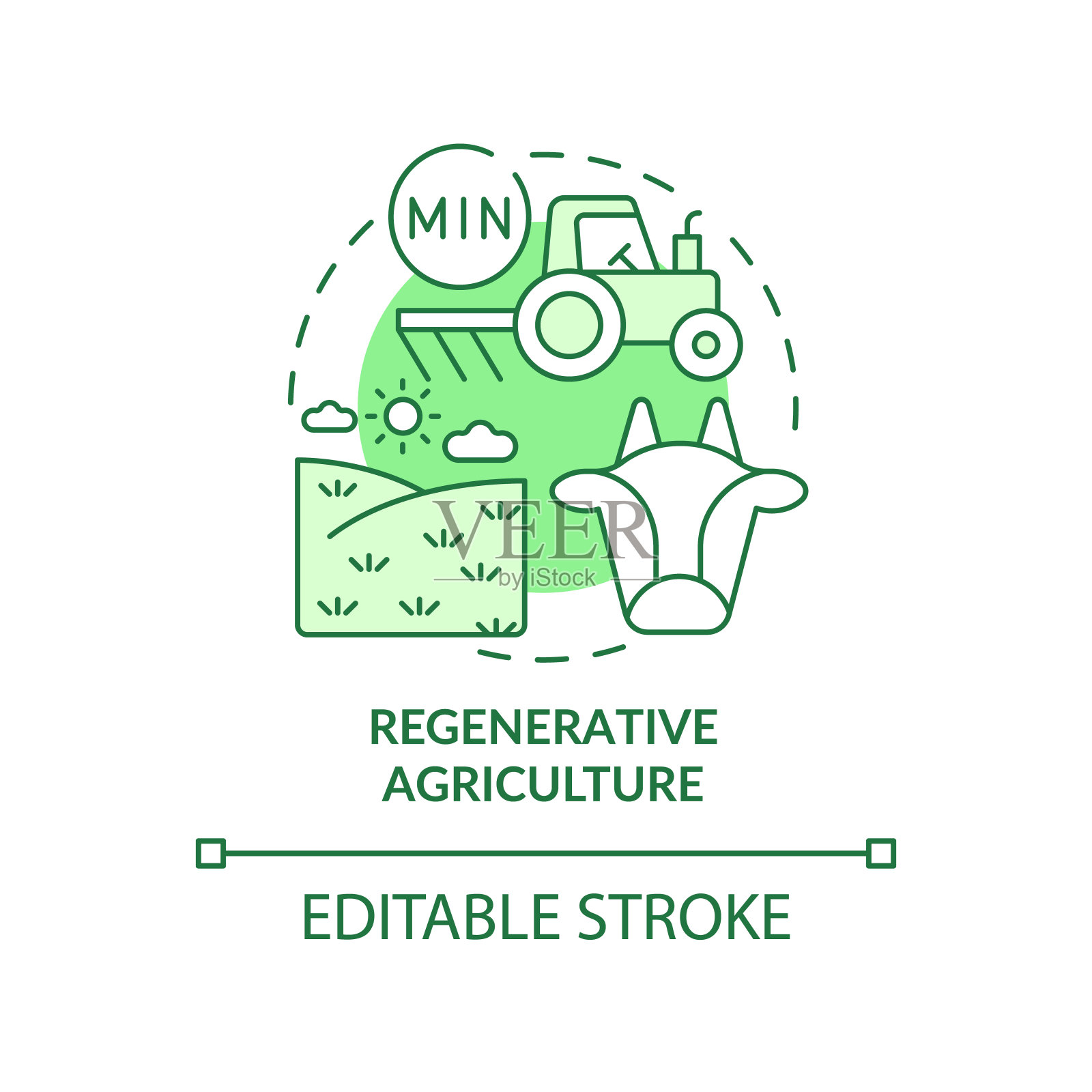 再生农业绿色概念图标插画图片素材