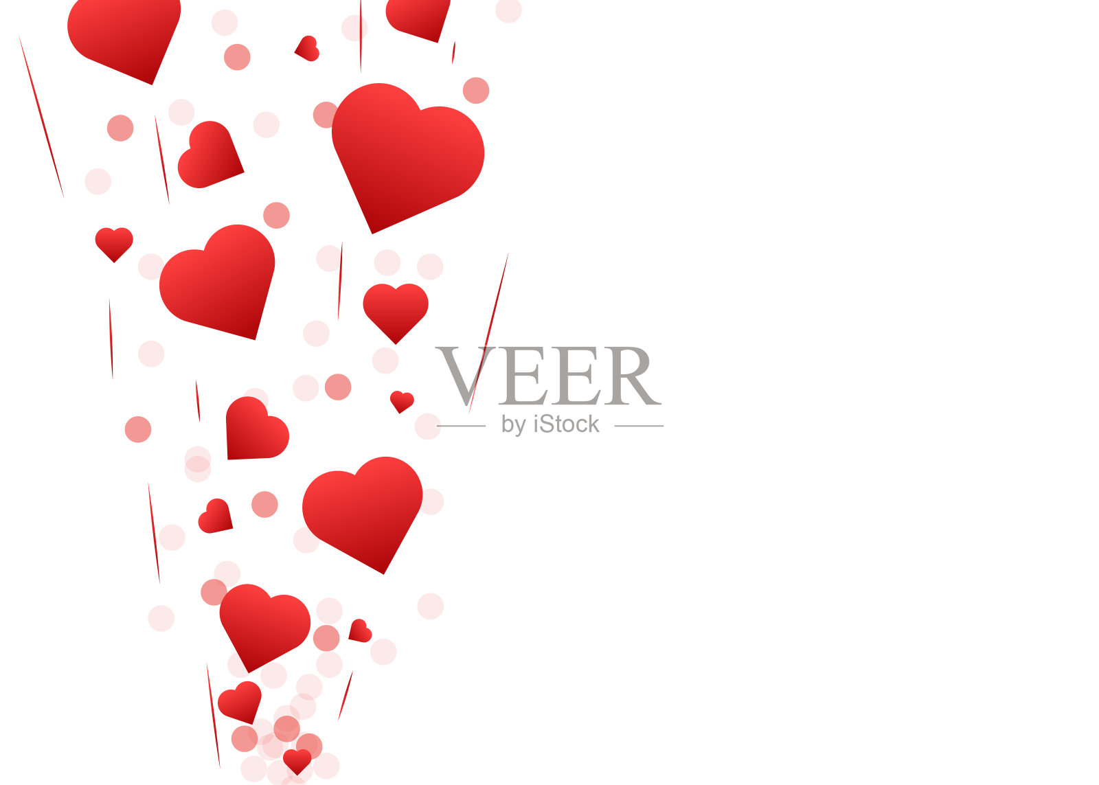 情人节快乐的3d风格。心爱矢量背景。文本框中。情人节快乐在红色背景的抽象风格插画图片素材