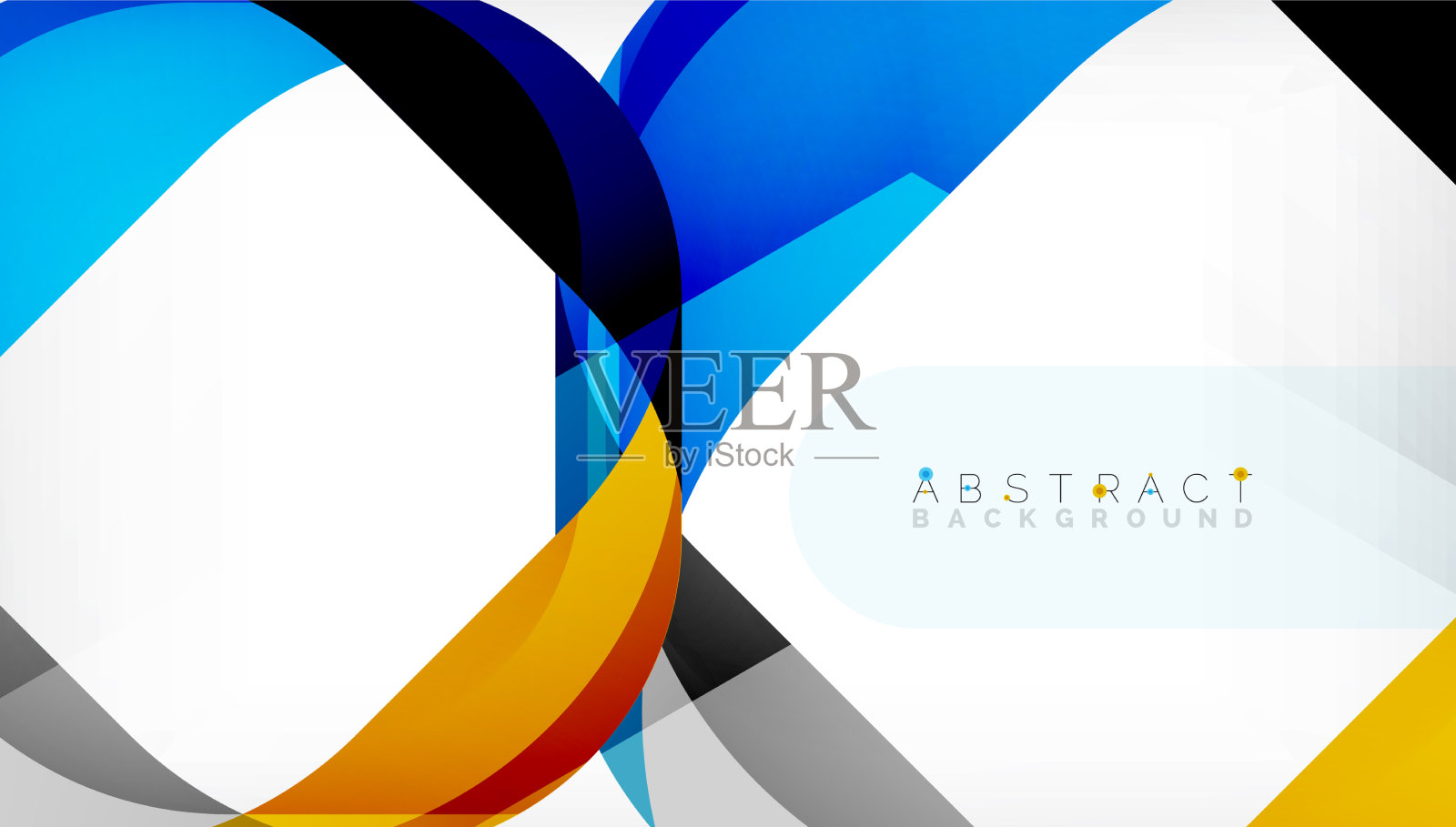 抽象的正方形形状与重叠的波浪设计模板素材