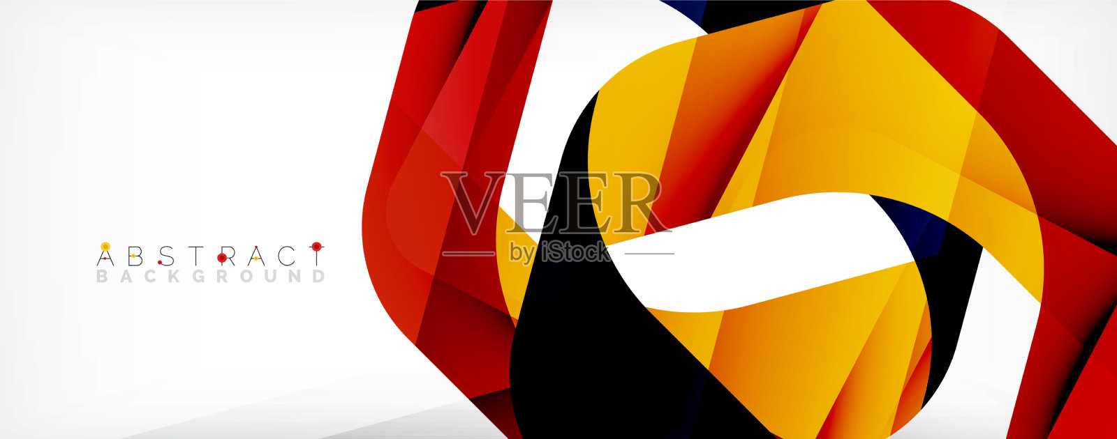 几何抽象背景-多色插画图片素材