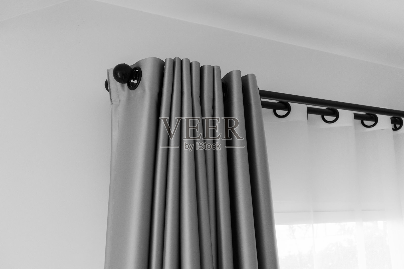 客厅窗帘窗室内装饰照片摄影图片