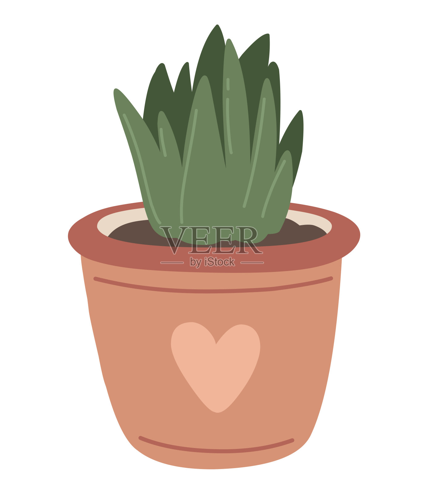 盆栽植物，春耕。矢量插图。插画图片素材