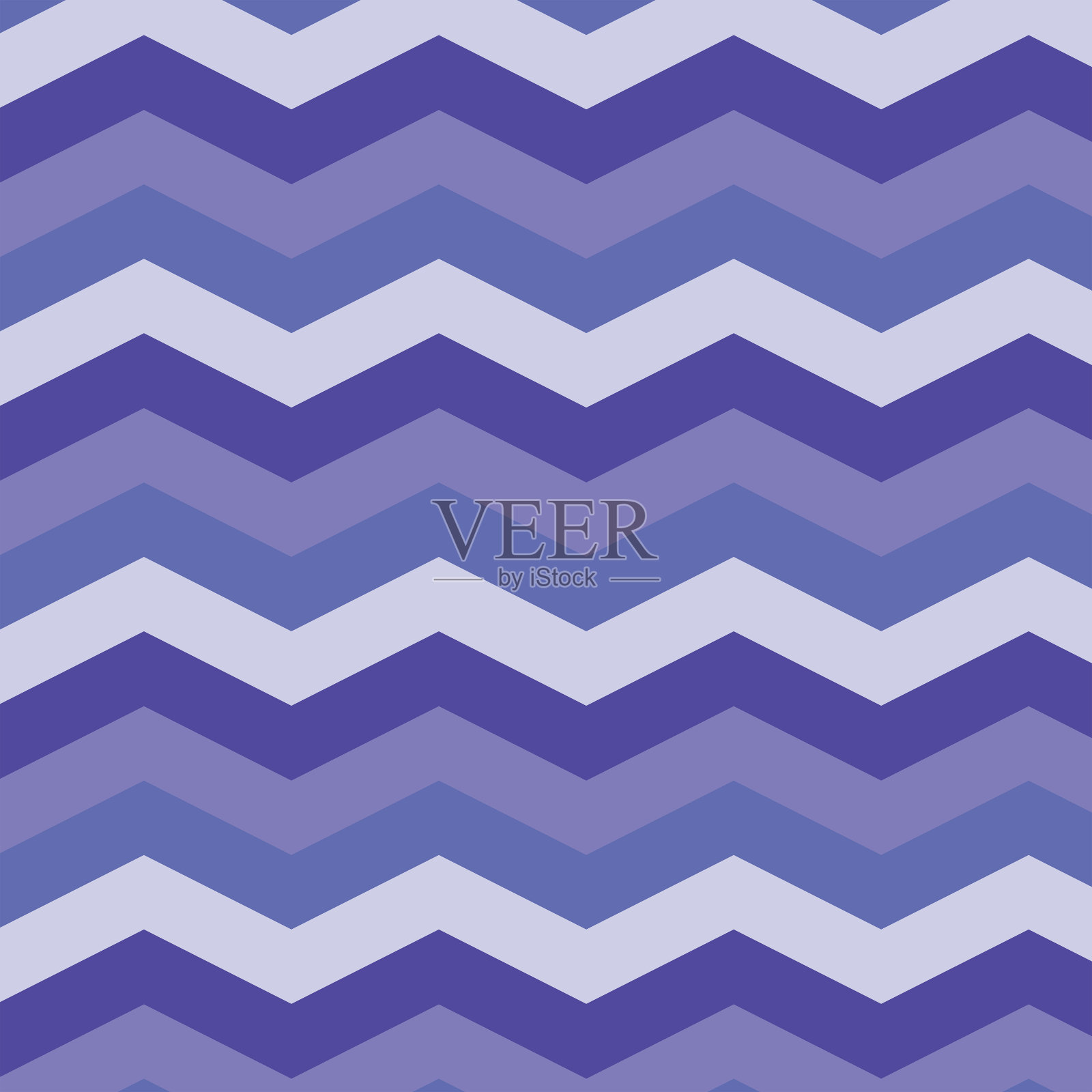 锯齿形矢量无缝图案，非常接近，紫色，淡紫色和白色。插画图片素材