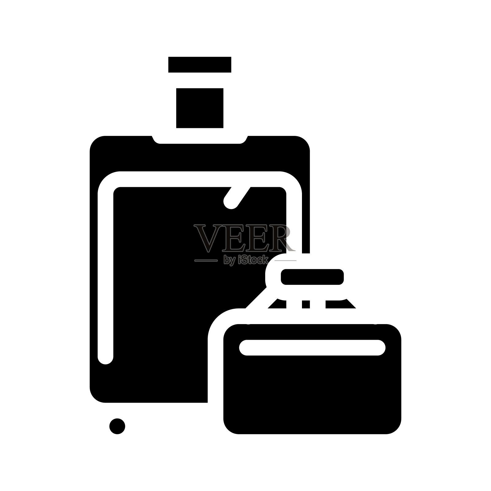 行李旅行者字形图标矢量插图图标素材