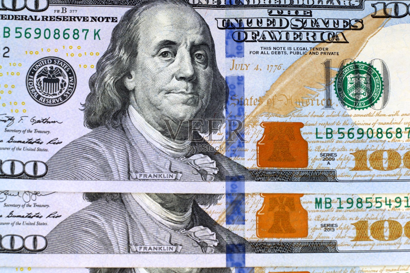 收了100美元照片摄影图片