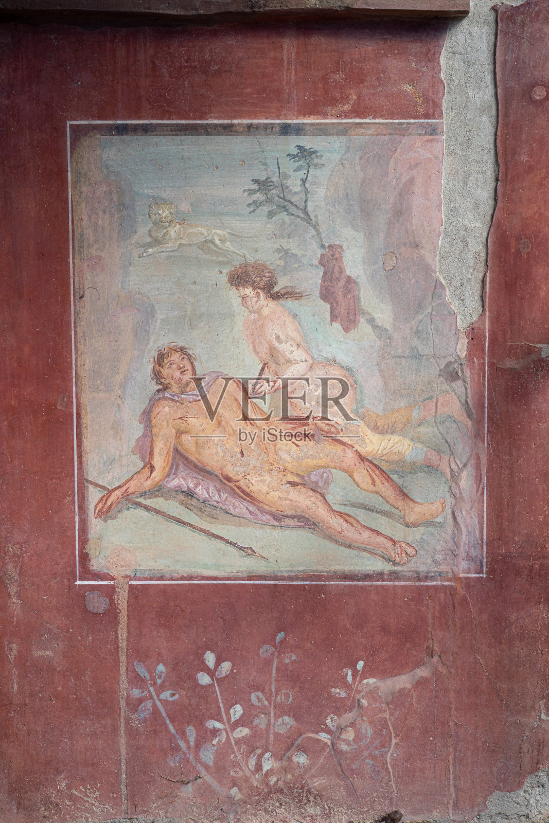 庞贝考古公园绘画中的人物形象照片摄影图片