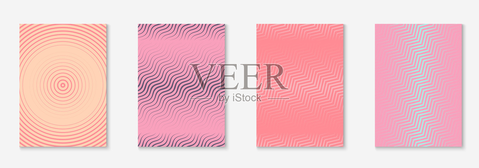 现代目录与极简几何线条和时尚的形状。插画图片素材