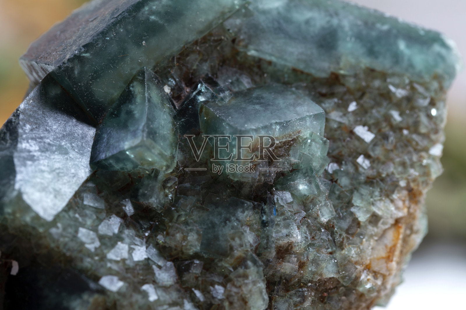 萤石矿物标本石岩石地质宝石晶体照片摄影图片