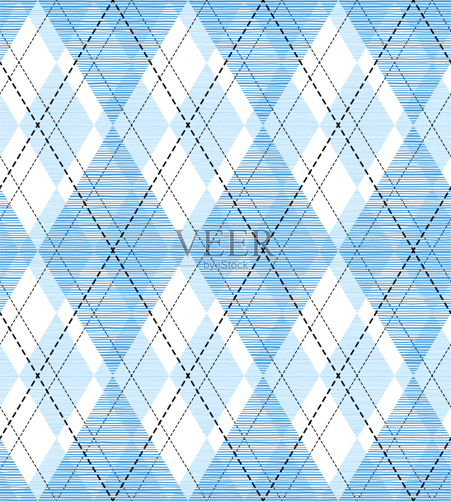 现代蓝色菱形无缝图案设计插画图片素材