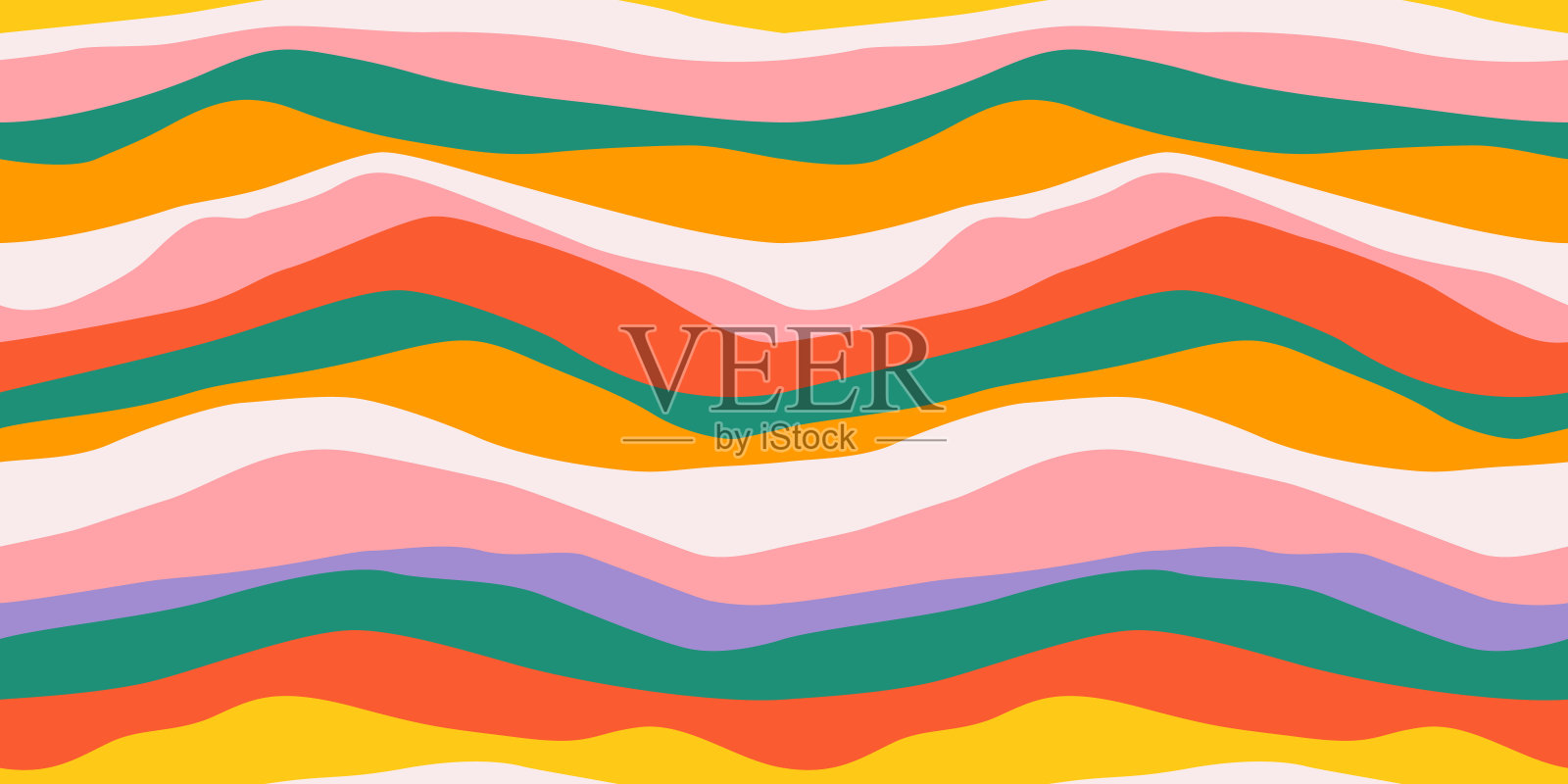 丰富多彩的山地景观无缝图案插图插画图片素材