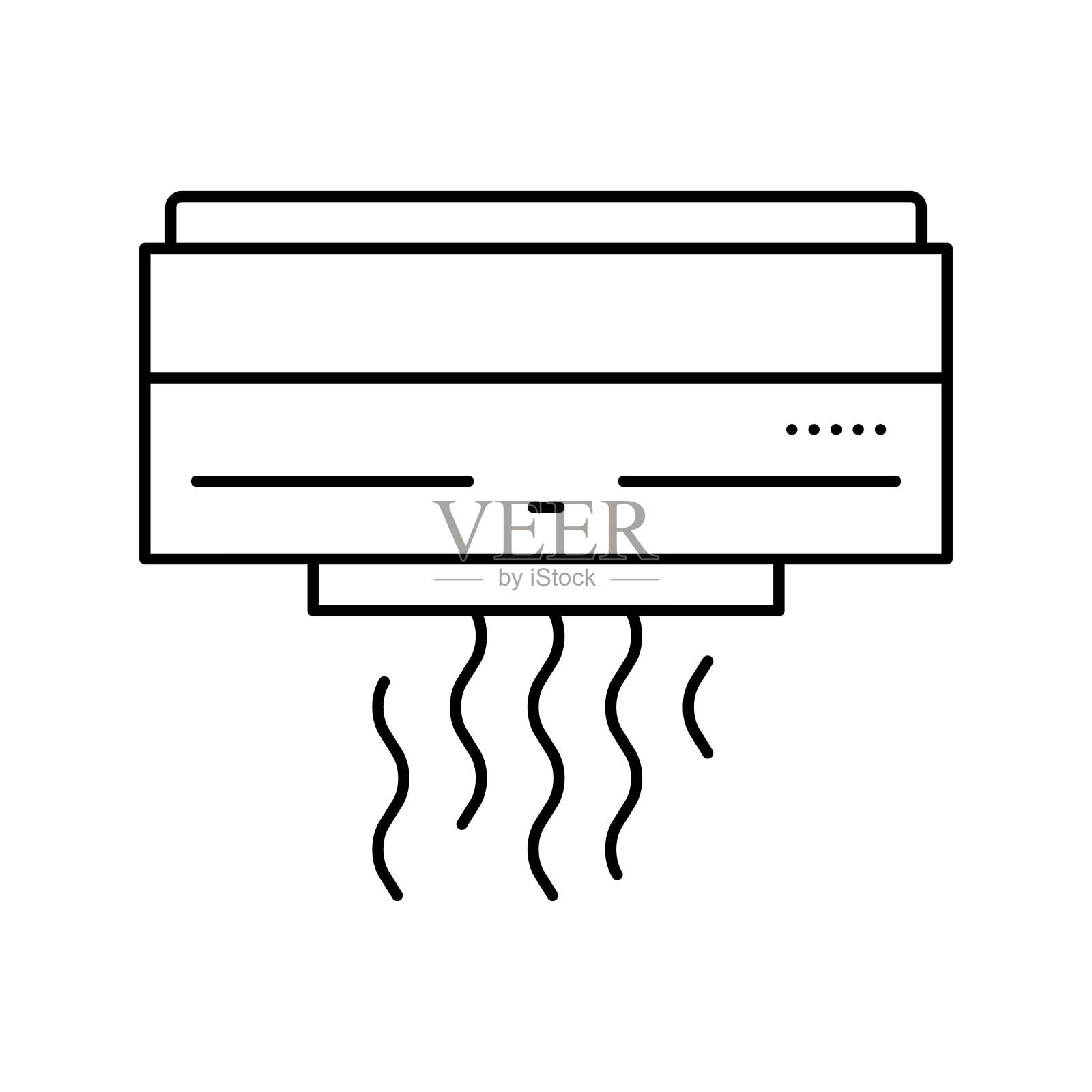 空调设备线路图标矢量插图设计元素图片