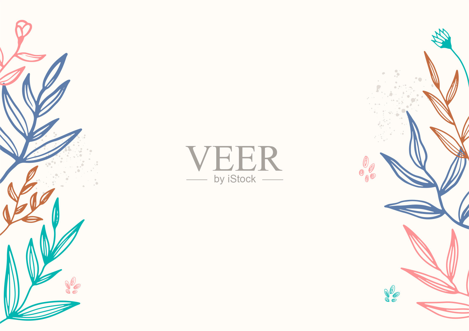 花卉抽象彩色证书设计模板插画图片素材