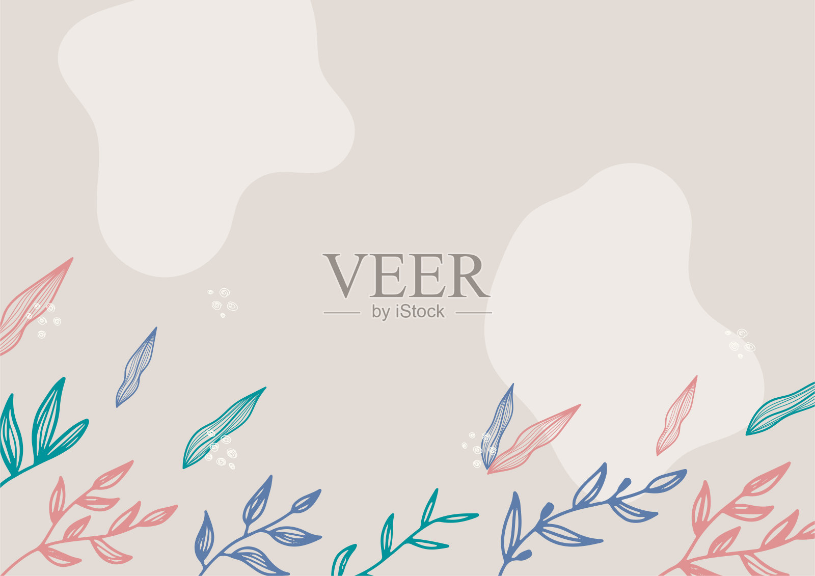 花卉抽象彩色证书设计模板插画图片素材