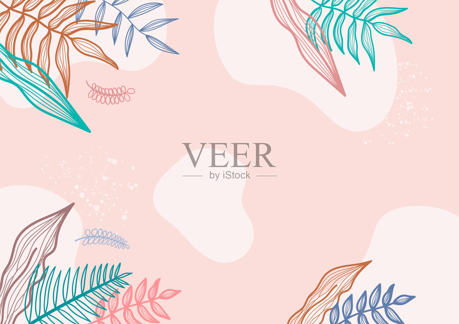 花卉抽象彩色证书设计模板插画图片素材